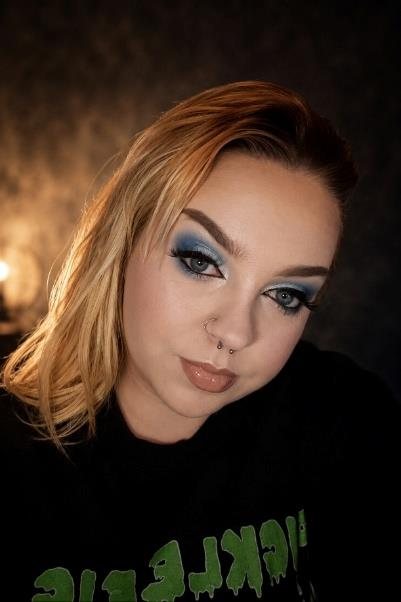 Soft blue smoky eye occasion makeup