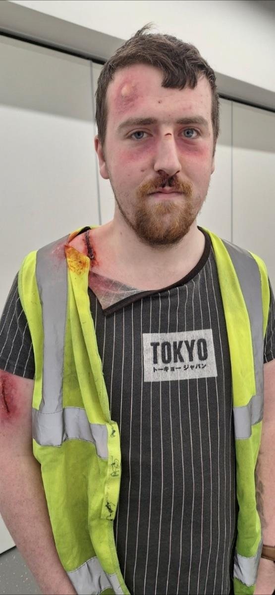 Realistic trauma simulation special effects makeup